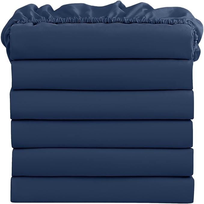 FreshCulture Twin Fitted Sheets, Bulk Pack of 6, Deep Pocket, Soft Microfiber by FreshCulture