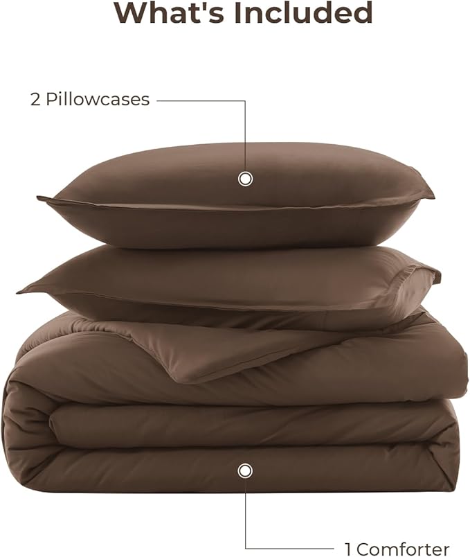 Litanika Brown Comforter Set California King Size, 3 Pieces Cal King - Image 7