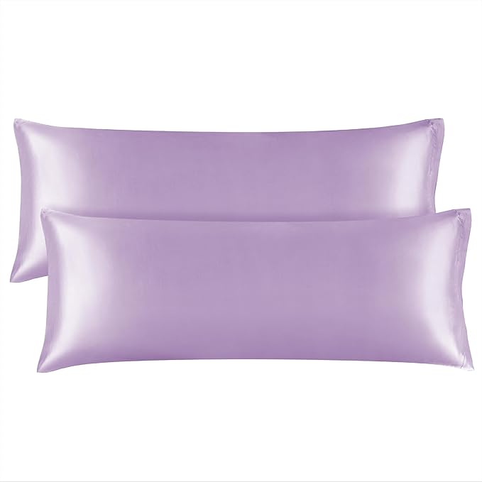 BEDELITE Satin Body Pillow Cover 2 Pack, Super Soft and Cooling Body Pillow by BEDELITE
