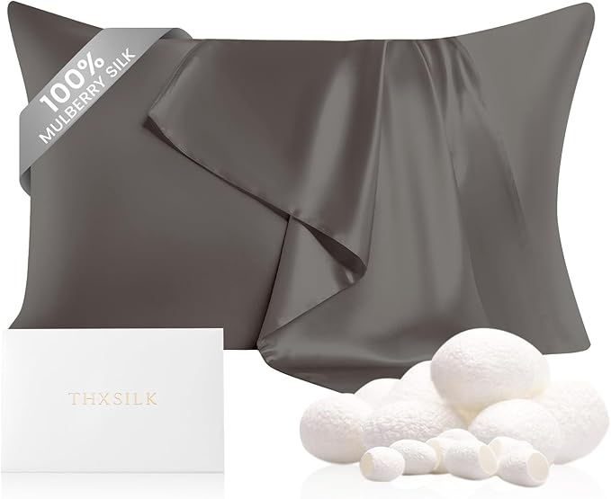 THXSILK 100% Pure Mulberry Silk Pillowcase, 22 Momme 6A+ High-Grade Fibers by THXSILK