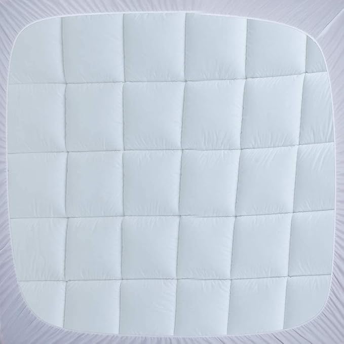WhatsBedding Waterproof Mattress Pad Cal-King Size Cotton Top Down Alternative - Image 8