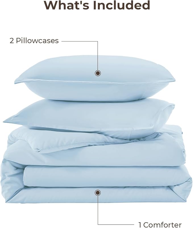 Litanika Comforters Light Blue Twin/Twin XL Size, 2 Pieces Lightweight Solid - Image 7