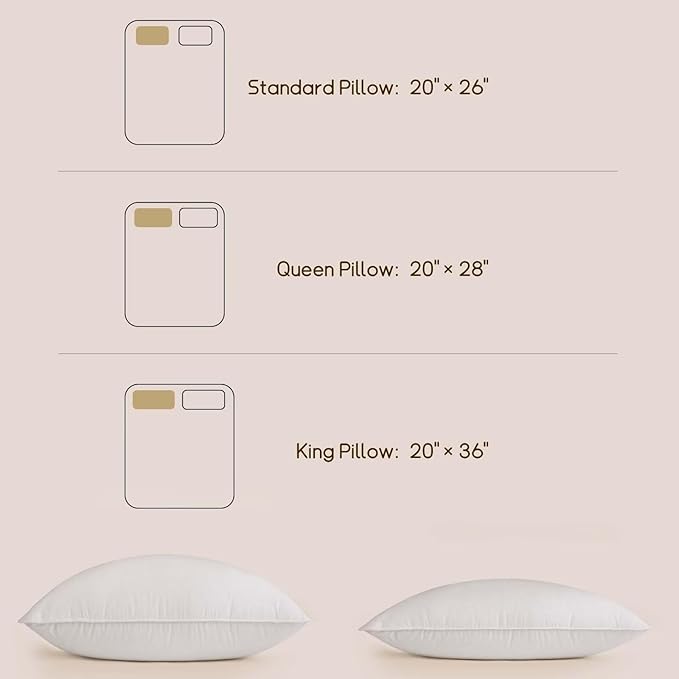 BHZ King Pillow Feather Down Hotel My King Pillow Bed Goose Pillows Alternative - Image 9