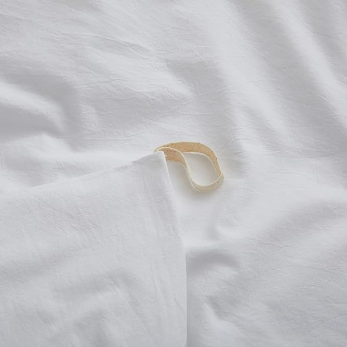 100% Washed Cotton Duvet Cover Queen Size, 90x90 Inches - Image 4