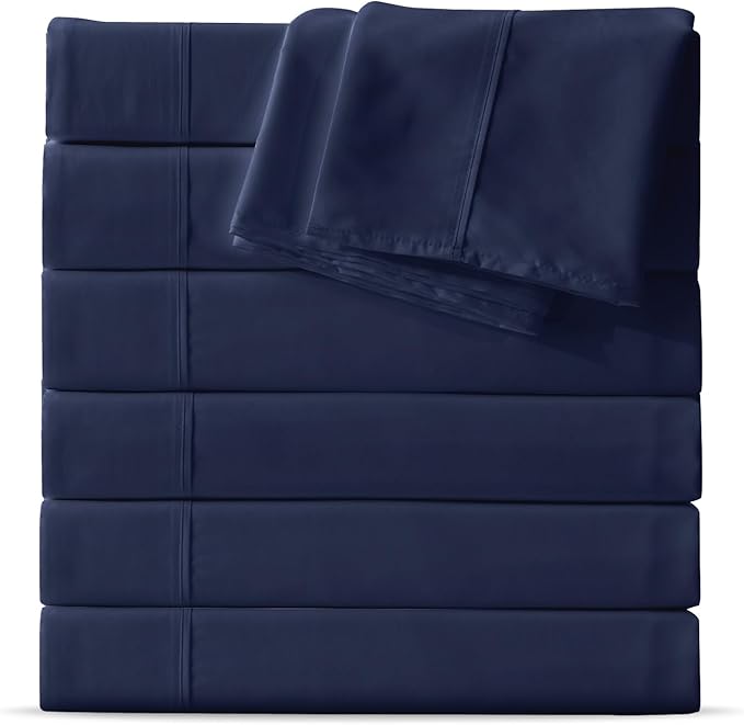 Maple&Stone Queen Flat Sheet 6 Pack, Premium Soft & Breathable, Brushed by MapleStone