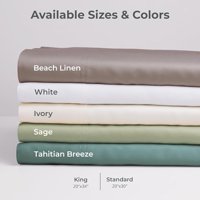 Cariloha Classic 2-Piece Twill Pillowcase Set | Ivory | Standard | Viscose - Image 4
