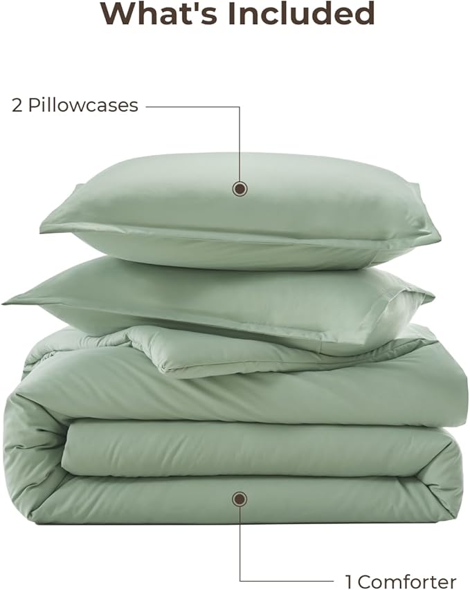 Litanika Queen Comforter Set Sage Green, 3 Pieces Lightweight Comforters Queen - Image 7