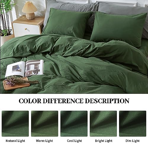 NEXHOME PRO Duvet Cover Set California King Linen Look Textured Organic Natural - Image 4