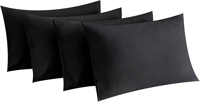 MINIPANDA Black King Size Pillow Cases Set of 4 by Unknown