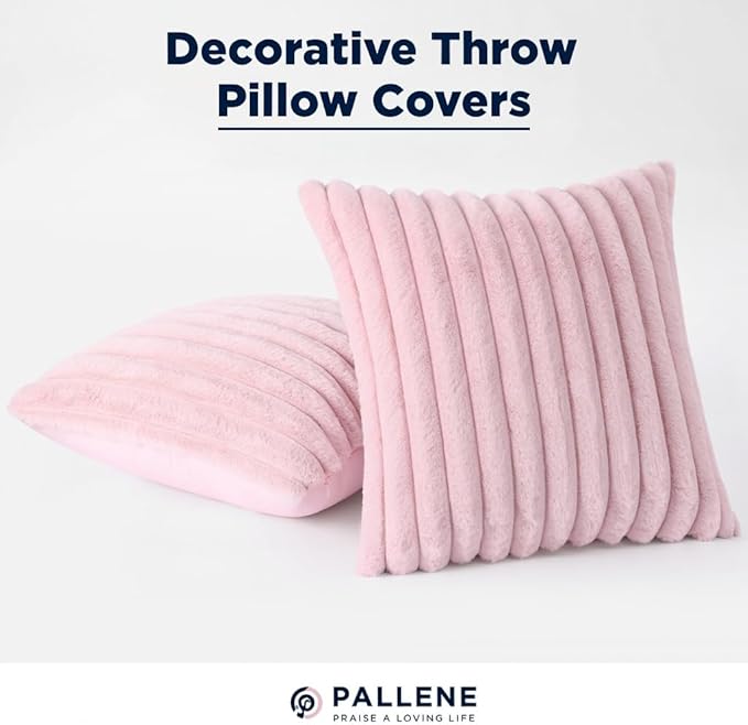 Pallene Faux Fur Plush Throw Pillow Covers 26x26 Set of 2, Luxury Soft Fluffy - Image 7