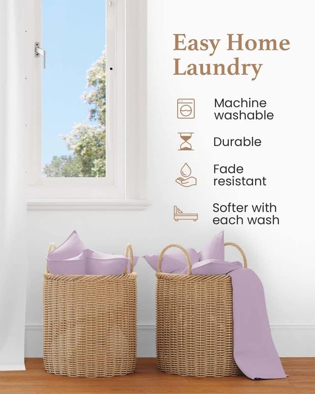 1000 TC Lavender King Pillowcases Set of 4 100% Egyptian Cotton Pillow Cases - Image 5