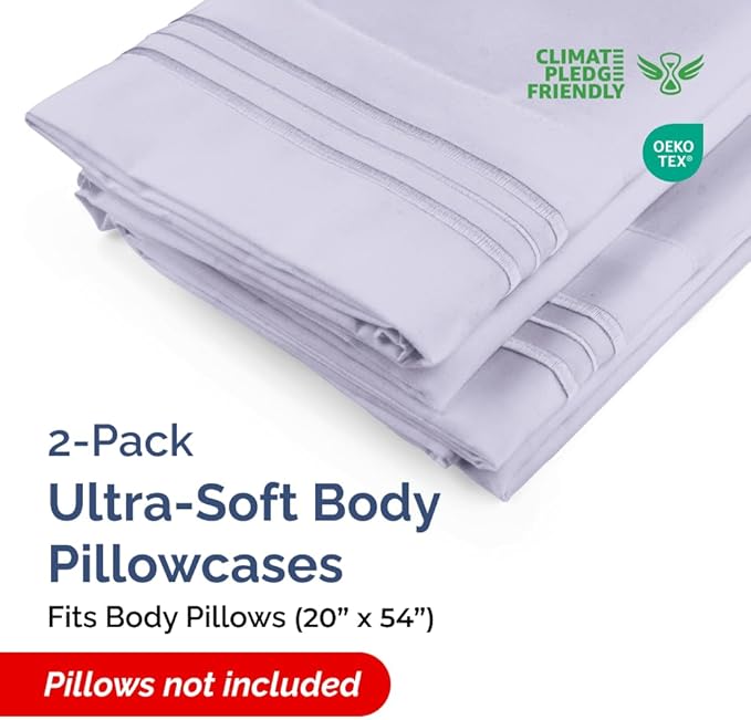 Body Pillowcases Set of 2-20x54 Long Body Pillow Case - Image 2
