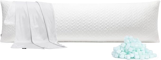 Rainmr Extra Long Body Pillow Memory Foam 180x50cm – Firm King Size Body Pillows by RainmrBedding