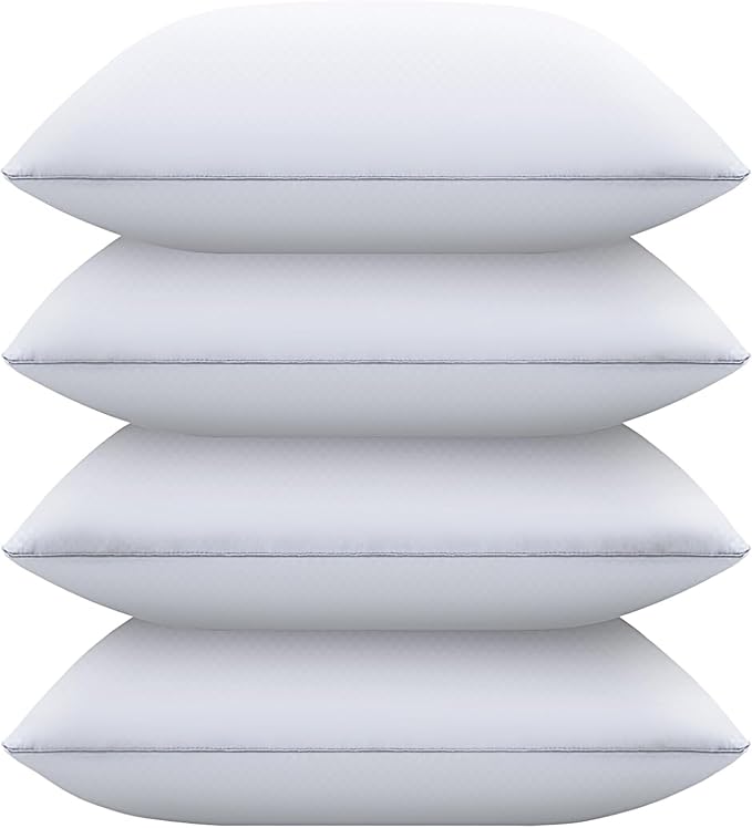 Piwaal Bed Pillows for Sleeping King Size Set of 4, Down Alternative Filling by Home