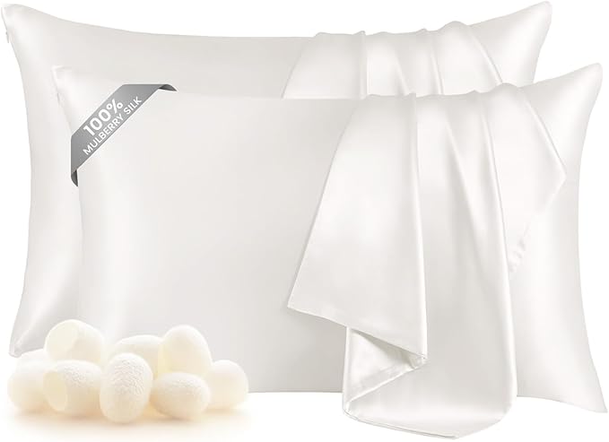 THXSILK Set of 2 100% Silk Pillowcase by THXSILK