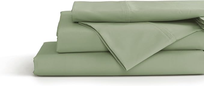 Linen Home 100% Cotton Percale Sheets Twin Size, Deep Pocket, 3 Pieces Set by LINENHOME