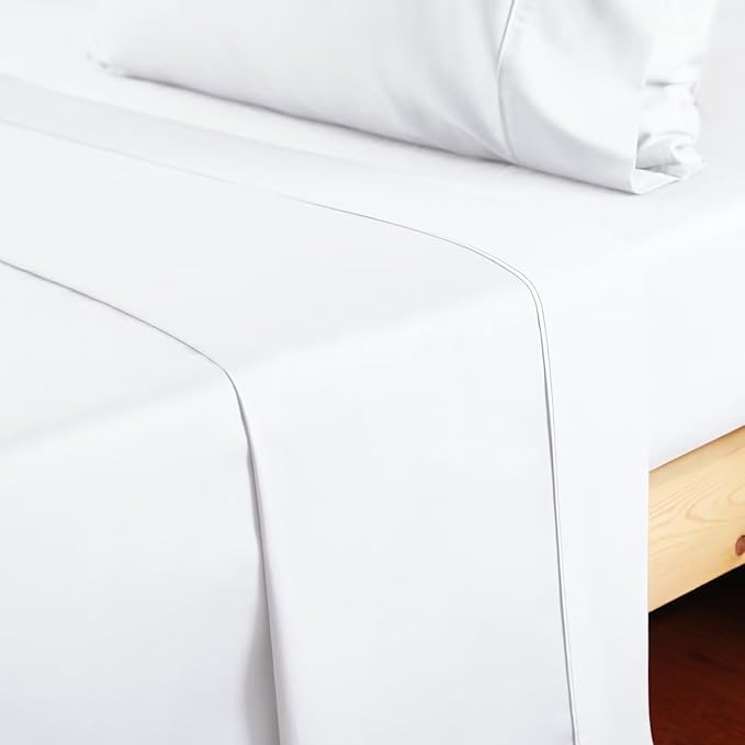 2-Pack Cotton Queen Flat Sheet Only, 600 Thread Count 100% Egyptian Cotton Top - Image 7