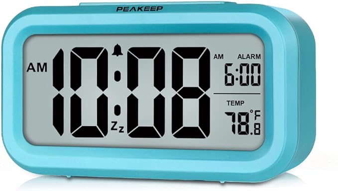 Peakeep Night Light Digital Alarm Clock Battery Operated by PEAKEEP