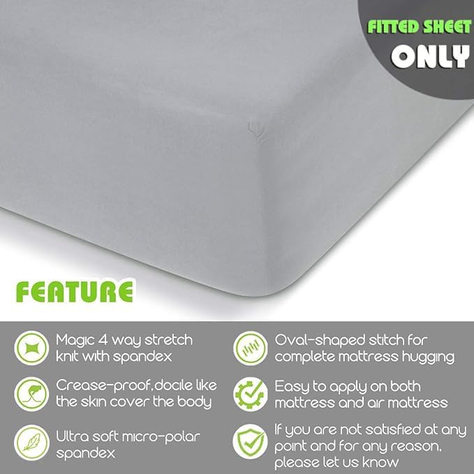 Fitted Sheet- COSMOPLUS Twin Fitted Sheet Only（No Flat Sheet or Pillow Shams） - Image 2