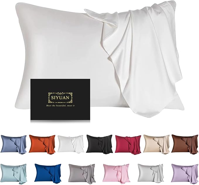 Mulberry Silk Pillowcase for Hair and Skin, King Size Cooling Silk Pillow Case by SIYUAN