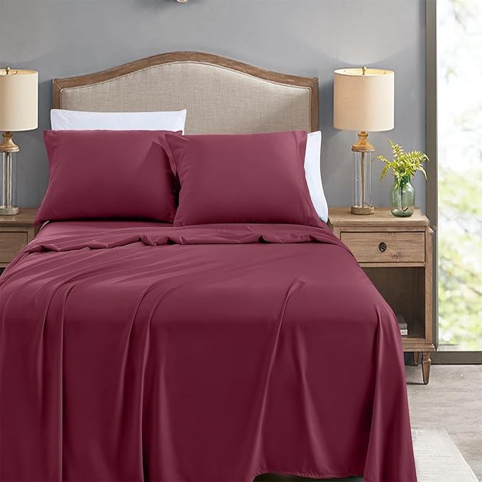 FreshCulture Queen Flat Sheets Only, Soft Microfiber Bedding Sheets - Image 2