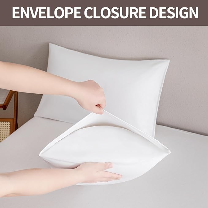 MINIPANDA White Pillow Cases Set of 4 Queen Size - Image 4