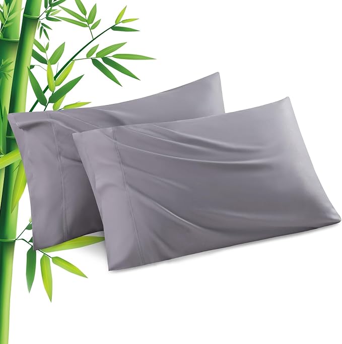 Pillowcases Standard Size 2 Pack, Cooling Viscose from Bamboo Pillow Cases by JamRest