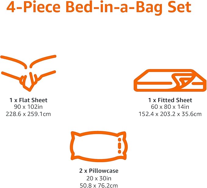 Amazon Basics Lightweight Breathable Microfiber 4-Piece Bed Sheet Set - Image 6