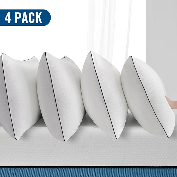 King Size Bed Pillows for Sleeping 4 Pack, Luxury Hotel Pillows, Comfortable - Image 2