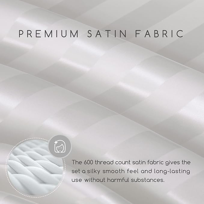 MR&HM Satin Bed Sheets, King Size Sheets Set - Image 3