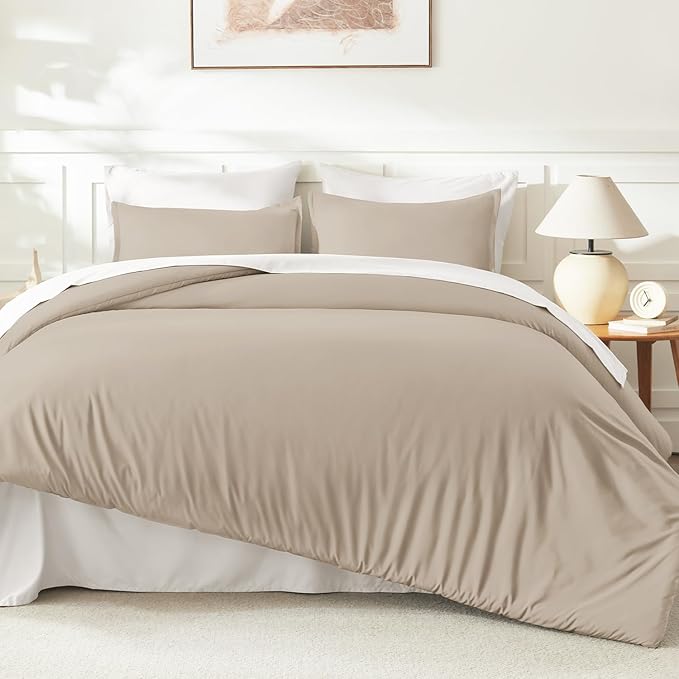 Litanika Comforters Khaki Oversized Queen Size, 3 Pieces Lightweight Solid - Image 6