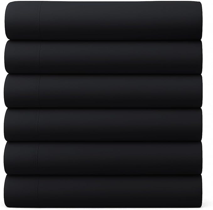 GOLD TEXTILES King Flat Sheet 6 Pack – Brushed Microfiber Top Sheets by GOLDTEXTILES