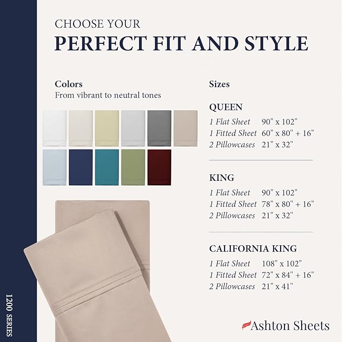 100% Egyptian Cotton Pillow Cases King Size Set of 2 - Image 7
