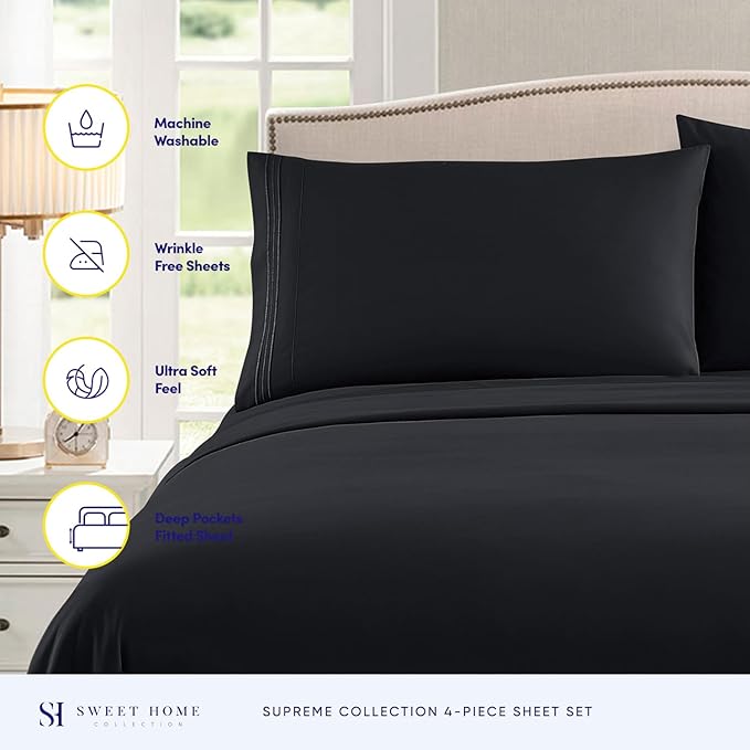 Twin Sheets - Breathable Luxury Sheets - 1800 Supreme Collection Extra Soft - Image 2