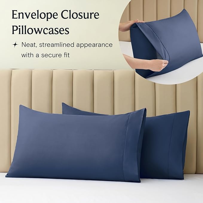 LuxClub 4 PC Full Sheet Set, Breathable Luxury Bed Sheets, Deep Pockets 18" - Image 8
