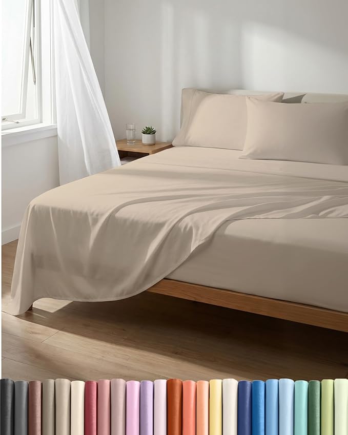 Lightweight 4 Piece Bed Sheet Set Queen Size by CGKUnlimited