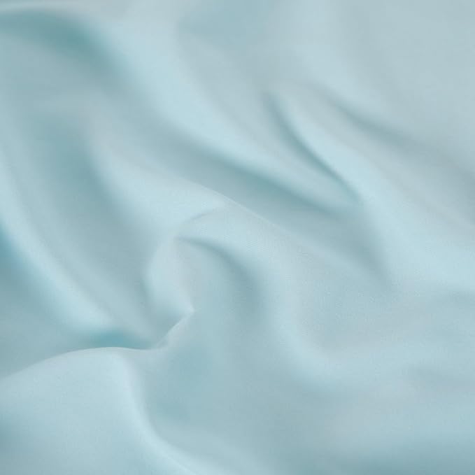 Queen Flat Sheet Only， 90x102Inch Light Blue - Image 6