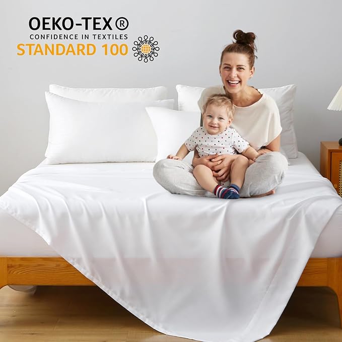 Lavisun Queen Flat Sheet, 1 Pack White Queen Bed Sheet Only - Image 6