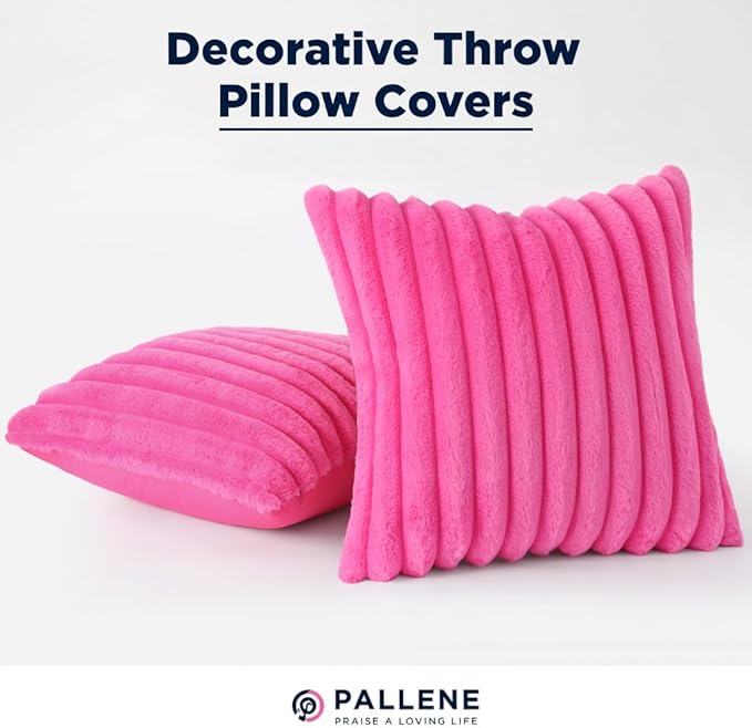 Pallene Faux Fur Plush Throw Pillow Covers 26x26 Set of 2, Luxury Soft Fluffy - Image 7