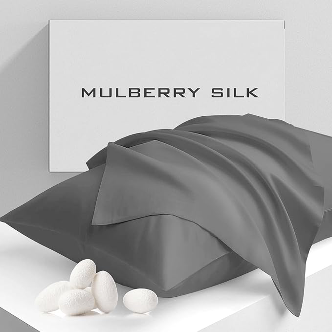 Cobnom Pure Mulberry Silk Pillowcases Set of 2, Queen Size by ComfortBeyondNormalRedefineYourComfortZone