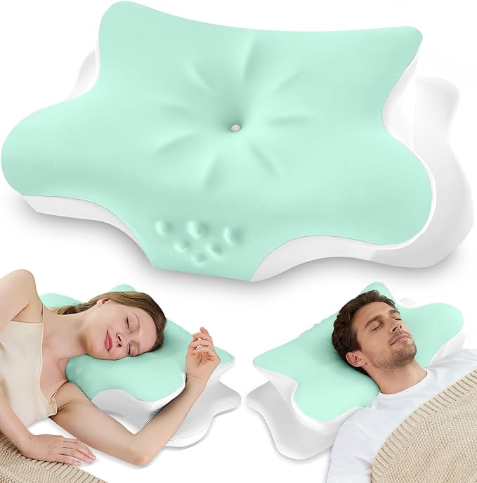Cervical Neck Pillow for Pain Relief – Ergonomic Memory Foam Pillow for Side by VJASD