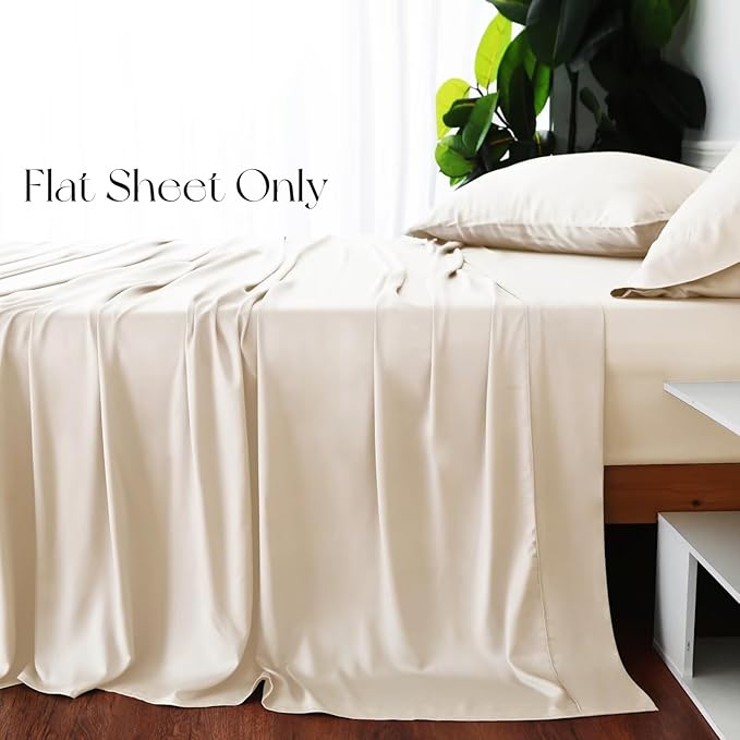 Bamboo Viscose Flat Sheets Only, 400 Thread Count Sateen Weave Full Size Flat - Image 4