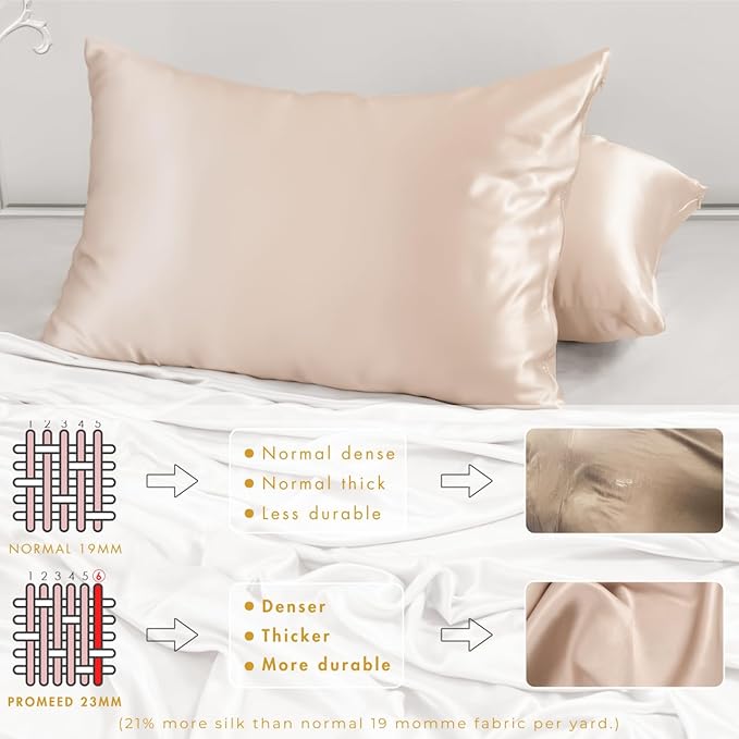 PROMEED 100% Mulberry Silk Pillowcase 2 Pack - Image 5