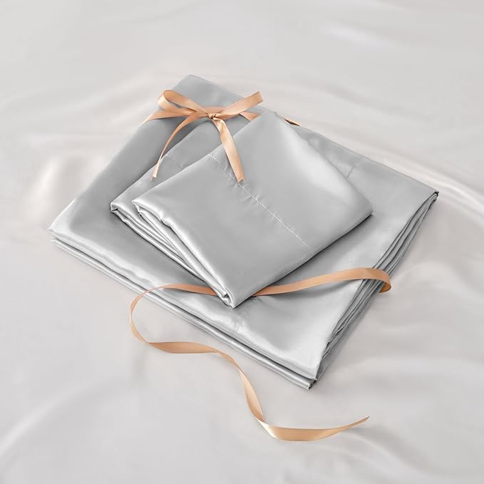 BEDELITE Satin Fitted Sheet and Pillowcases Set, Luxury Soft Similar to Silk - Image 6