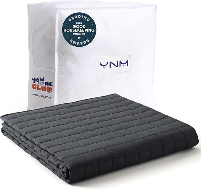 YnM 10lbs Weighted Blanket for Adults, Cotton Heavy Bed Throw Blanket by YNM