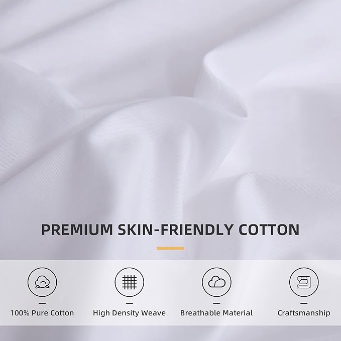 QSH Ruffle White Duvet Cover King Size-Washed Cotton Shabby Farmhouse Chic - Image 7