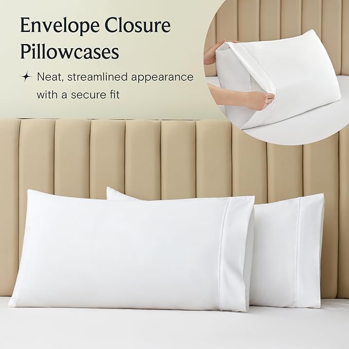 LuxClub 4 PC Full Sheet Set, Deep Pockets Wrinkle Free Cooling Bed Sheets Hotel - Image 8