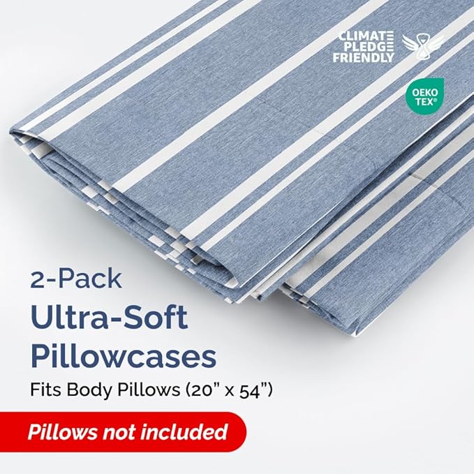 Body Pillowcases Set of 2-20x54 Long Body Pillow Case - Image 2