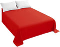 Sfoothome California King Flat Sheet Red Top Sheet, Premium Hotel 1-Piece by Sfoothome