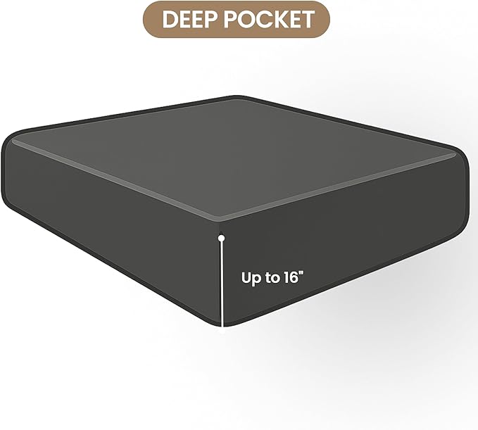 ROSE&RISY Black King Fitted Sheet, Soft and Breathable - Image 2